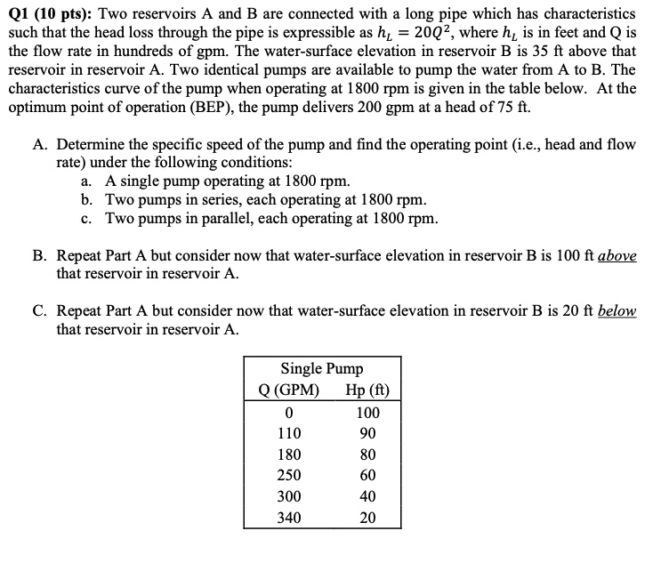 please help with the attached q1 10 pts two reservoirs a and b are ...