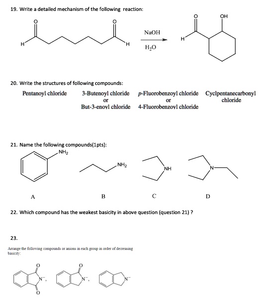 SOLVED: 19. Write - detailed mechanism the following reaction: NaOH HO ...