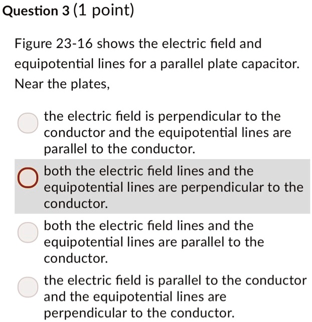 SOLVED Question 3 (1 point) Figure 2316 shows the electric field and