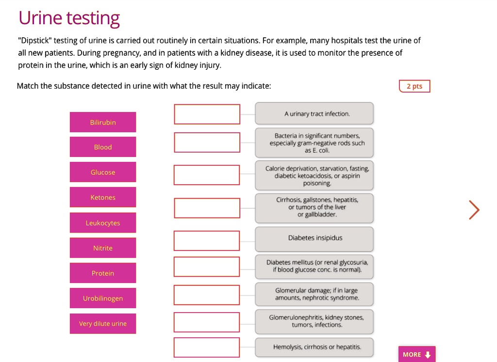 SOLVED Urine testing "Dipstick" testing of urine is carried out