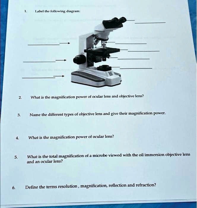 SOLVED Label the following diagram. What is the magnification power of