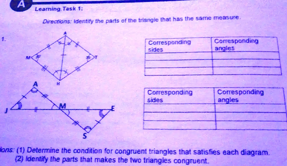 SOLVED A Learning Task I Directions Identify the parts of the