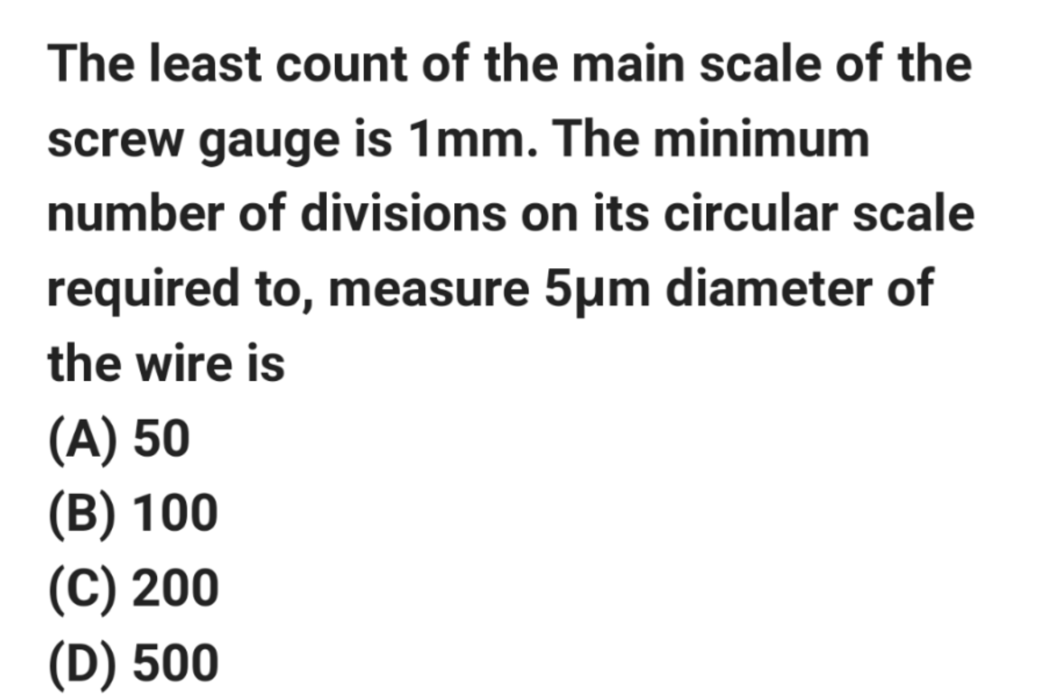SOLVED The least count of the main scale of the screw gauge is 1 mm