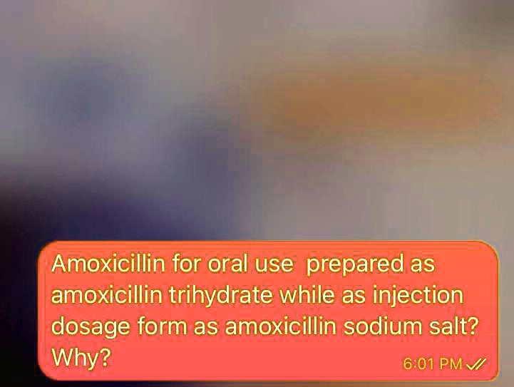 SOLVED: Amoxicillin For Oral Use Prepared As Amoxicillin Trihydrate ...