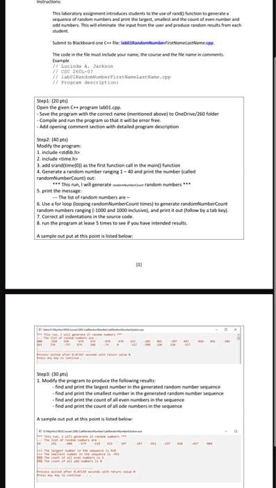 SOLVED: Texts: C++ The laboratory assignment introduces students to the ...