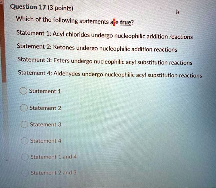 SOLVED Question 17 (3 points) Which of the following statements aje