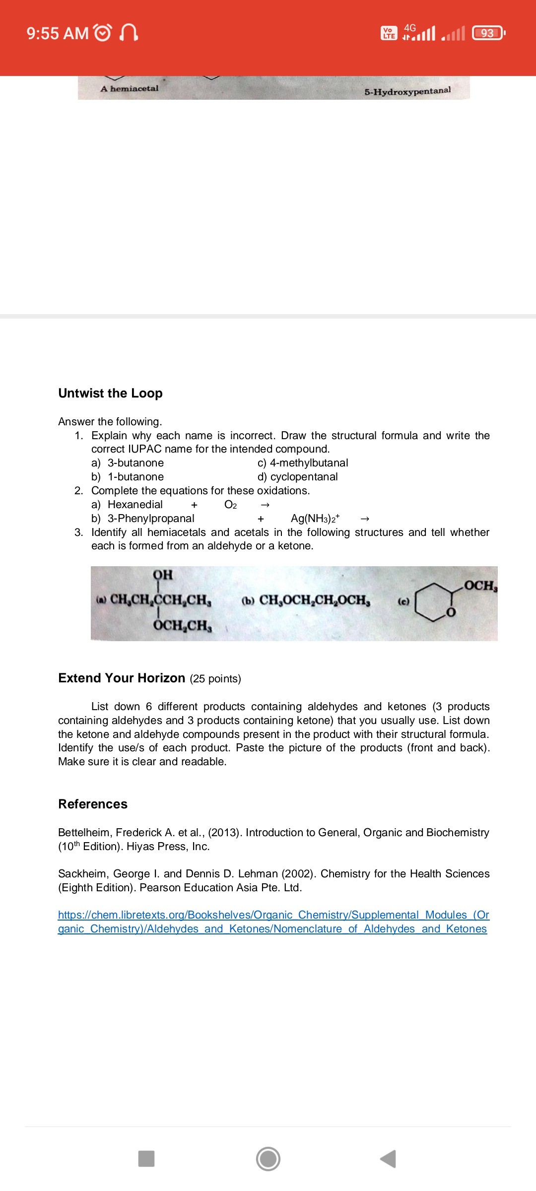 SOLVED: Untwist the Loop Answer the following. 1. Explain why each name ...