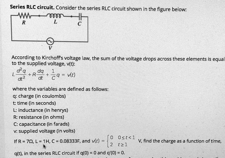 Series RLC circuit. Consider the series RLC circuit shown in the figure ...