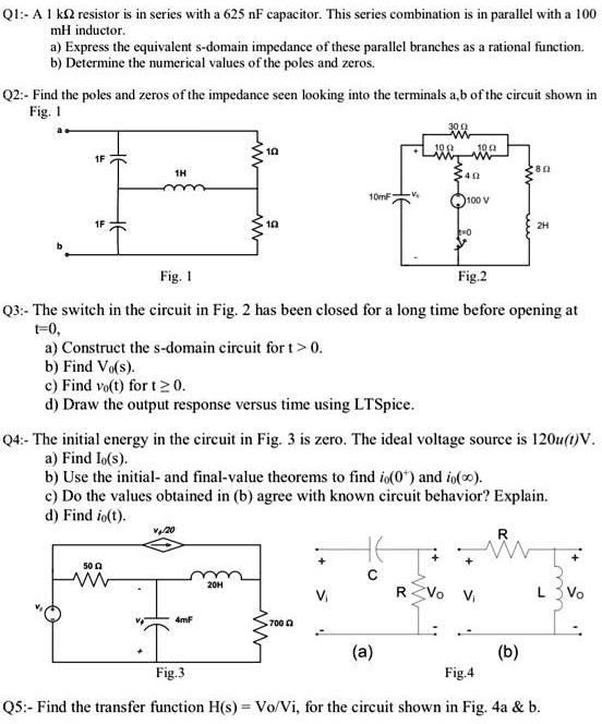 SOLVED Q1 A 1k resistor is in series with a 625nF capacitor. This