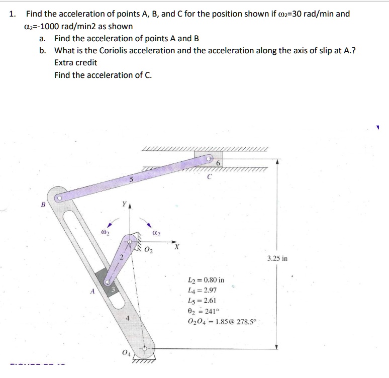 SOLVED: Find the acceleration of points A, B, and C for the position ...