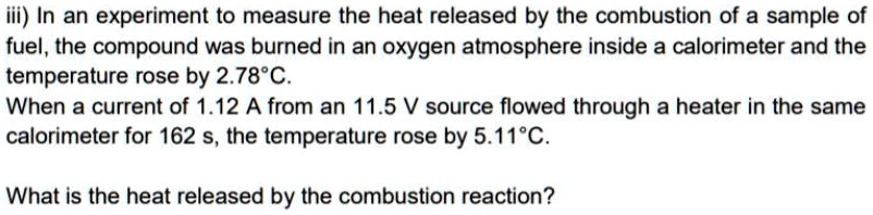 heat of combustion experiment discussion