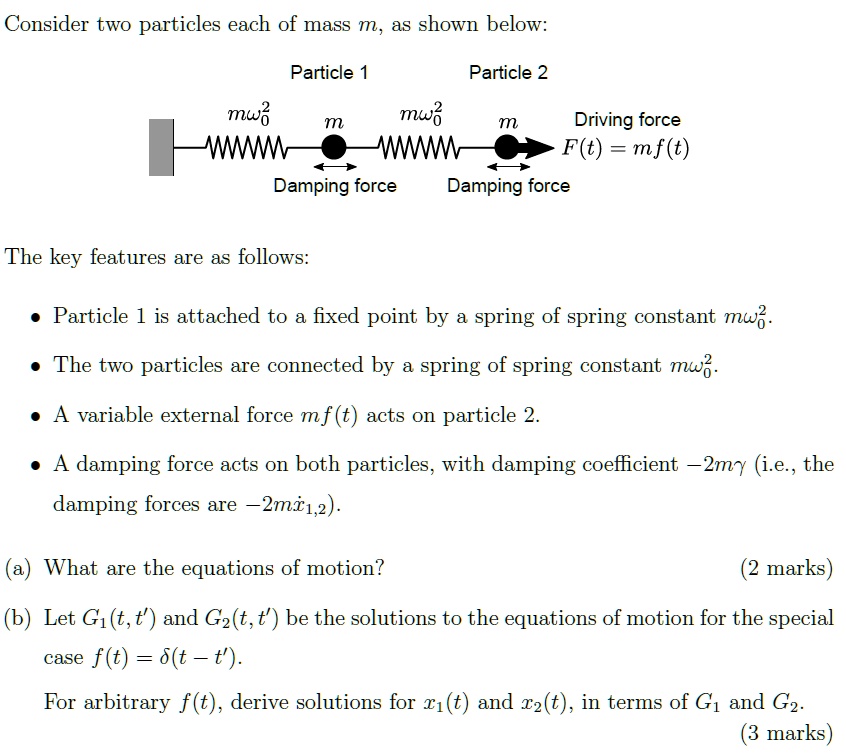 SOLVED Text Consider two particles, each of mass m, as shown below