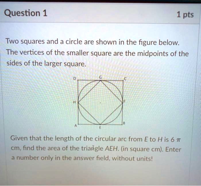 SOLVED Two squares and a circle are shown in the figure below The