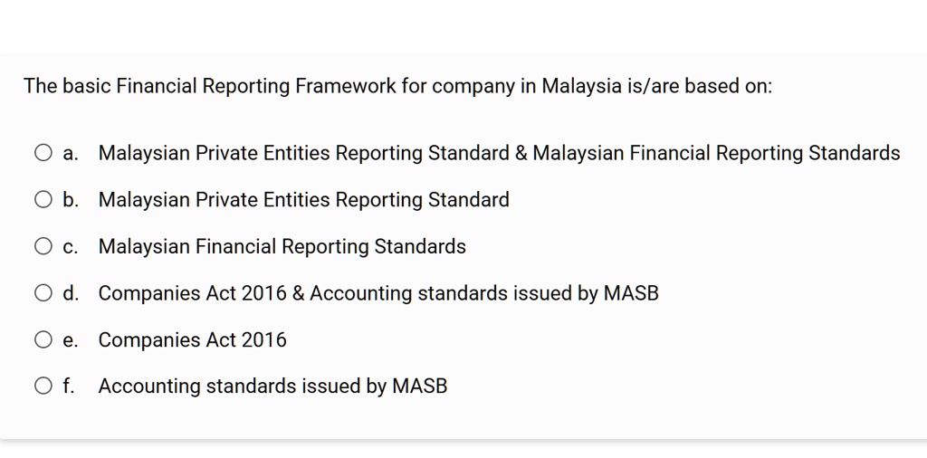 Malaysian Financial Reporting Standards www.numerade.com