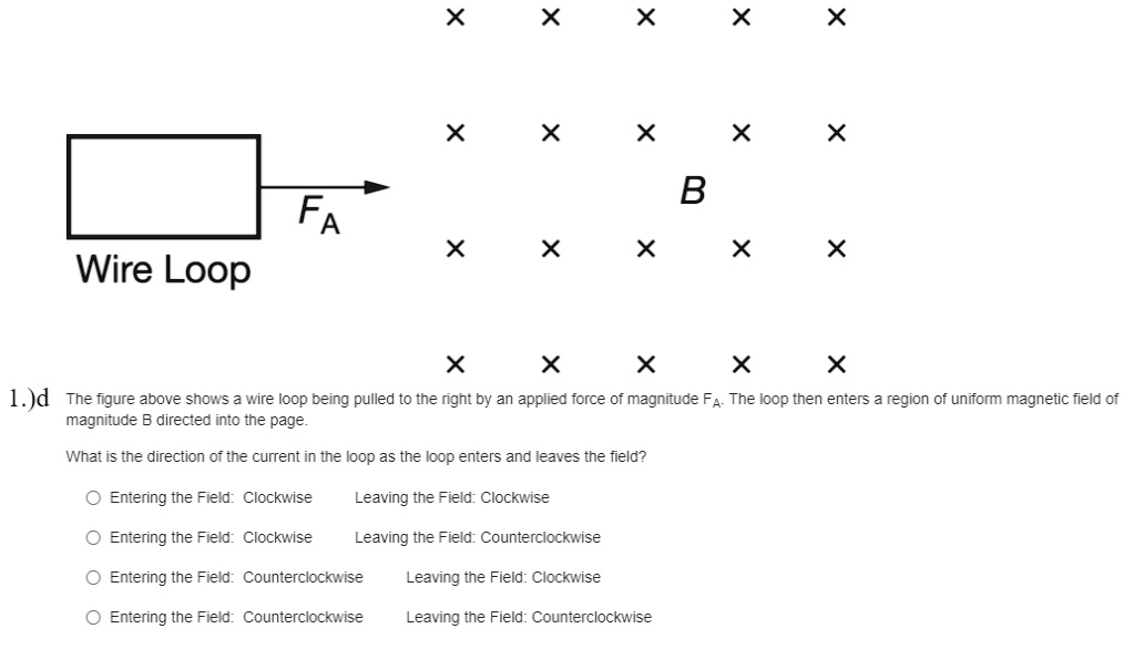 Solved Text X X X X X X B Fa Wire Loop X X X X X X X 1 The Figure Above Shows