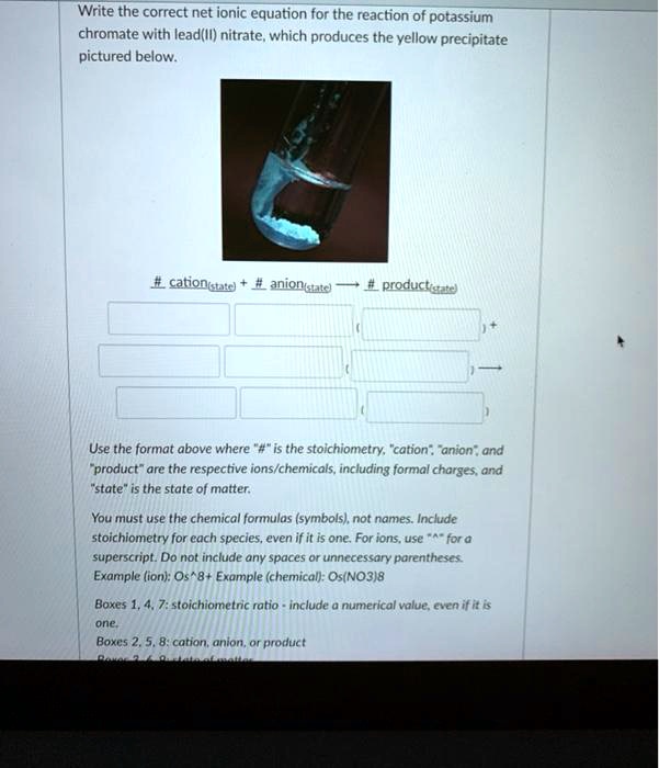 SOLVED Write the correct net ionic equation for the reaction of