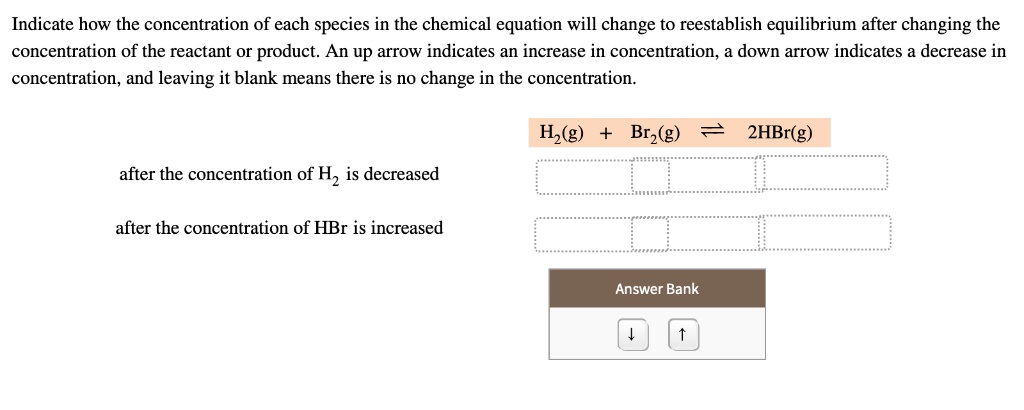 SOLVED Indicate how the concentration of each species in the