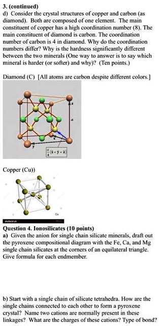 SOLVED: (continued) d) Consider the crystal structures of copper and ...