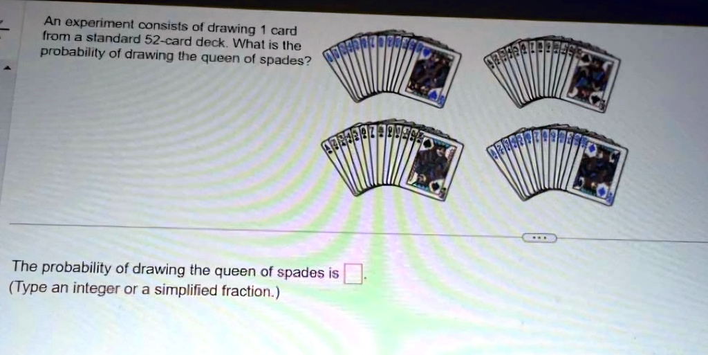 Probability Drawing Scientific An experiment consists of drawing 1 card from a standard 52-card deck ...