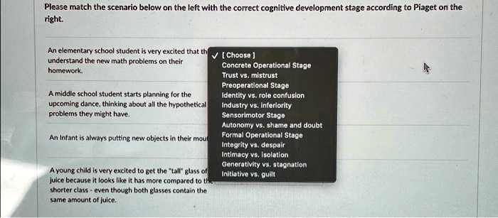 SOLVED Please match the scenario below on the left with the