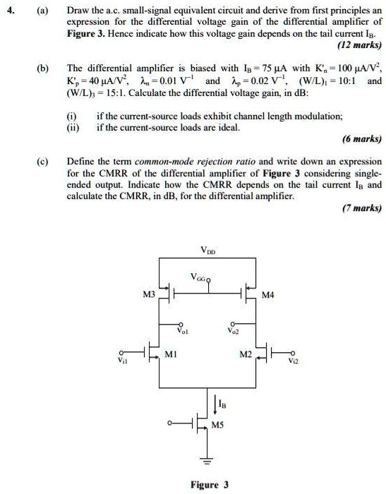SOLVED VLSI (a) Draw the a.c. smallsignal equivalent circuit and