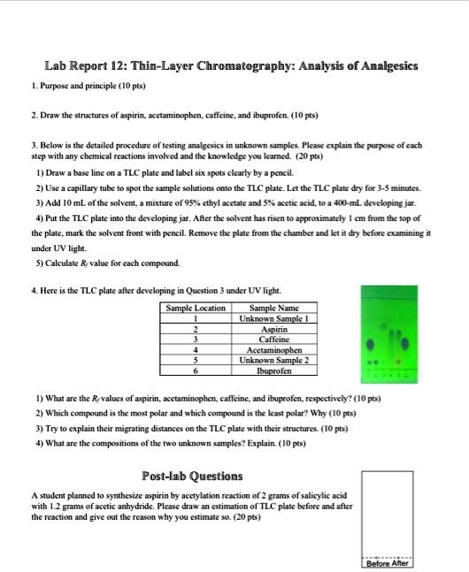 SOLVED Lab Report 12 ThinLayer Chromatography Analysis of