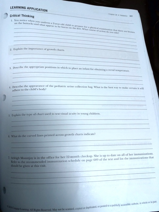 learning application critical thinking adhere to the childs body 5explain the type of chart used to test visual acuity in young children 6 what do the curved lines printed across growth char 43298