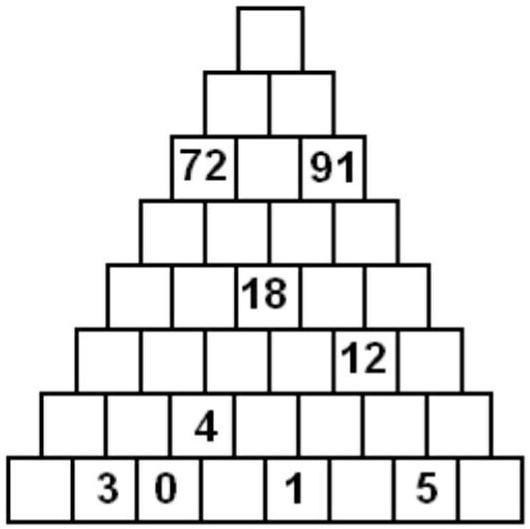 SOLVED: Pirámide numérica. Completar la pirámide colocando un número de ...