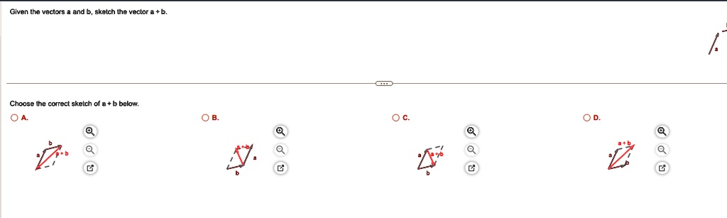 SOLVED: Given The Vectors A And B, Sketch The Vector A + B. Choose The ...