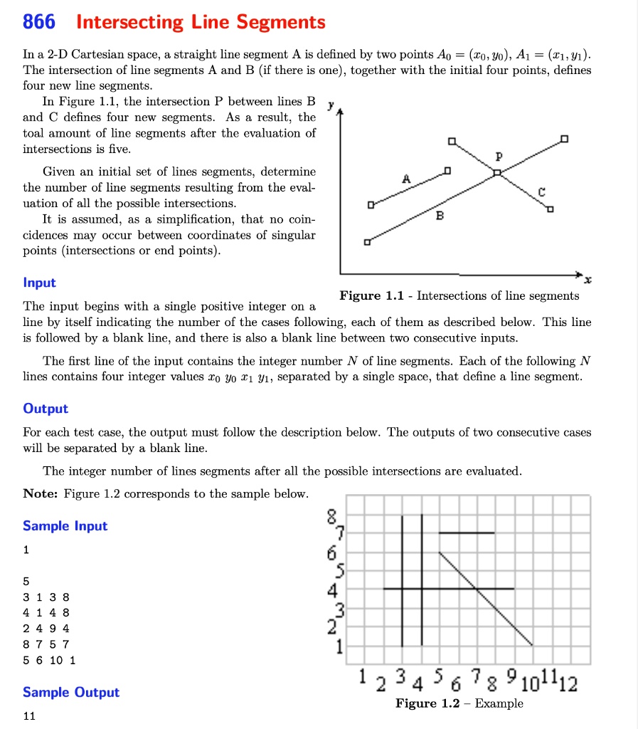 SOLVED: In Java In JAVA 866 Intersecting Line Segments In a 2-D ...