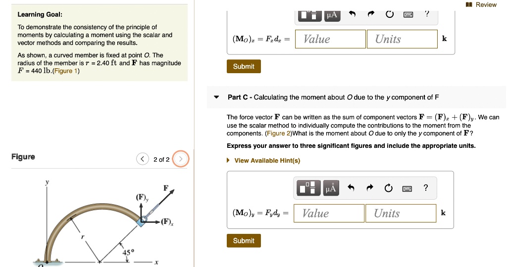 Solved Review Learning Goal A To Demonstrate The Consistency The Principle Of Moments By