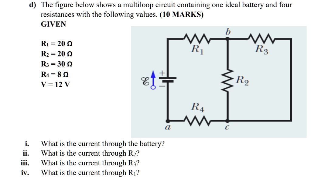 A multiloop circuit is given in the figure below. The current I_1