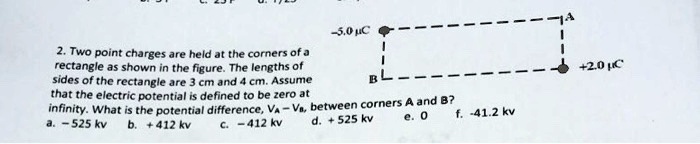 50hc two point charges are held the corners of rectangle as shown in ...