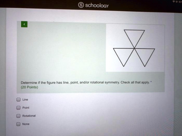 SOLVED: schooloGy Determine if the figure has line, point, andlor