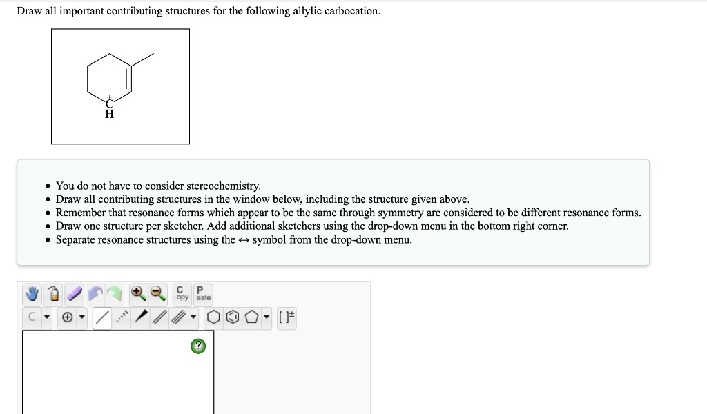 SOLVED Draw all important contributing structures for the following