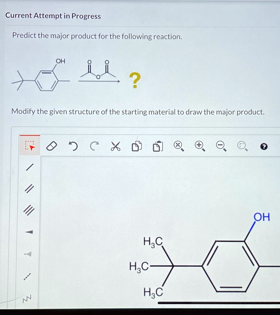 Predict the major product for the following reaction. Modify the given ...