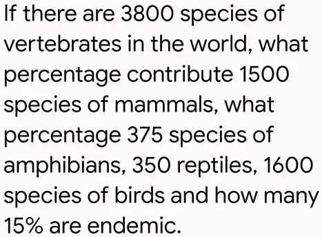 SOLVED: If there are 3800 species of vertebrates in the world, what