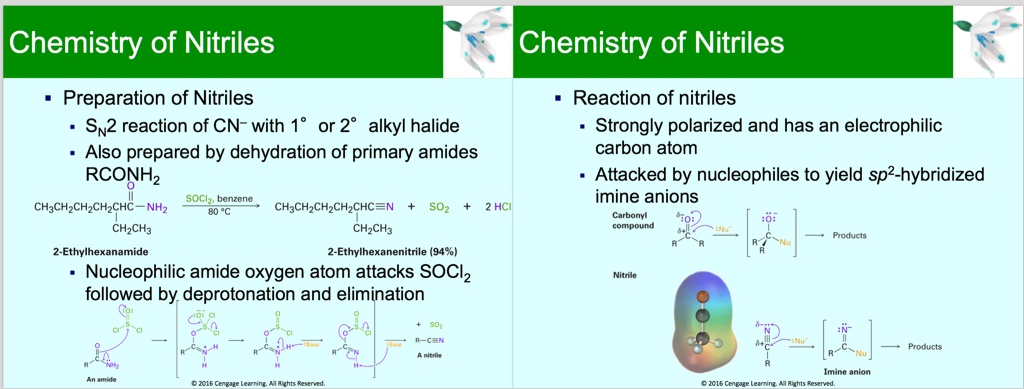 [GET ANSWER] Chemistry of Nitriles • Preparation of Nitriles • SN2 ...