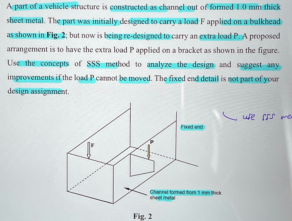 A part of a vehicle structure is constructed as a channel out of formed ...