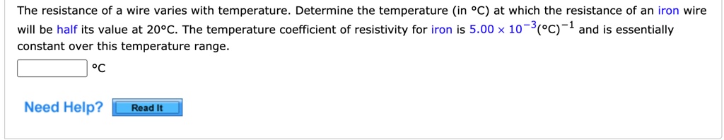 the resistance of a wire varies with temperature determine the ...
