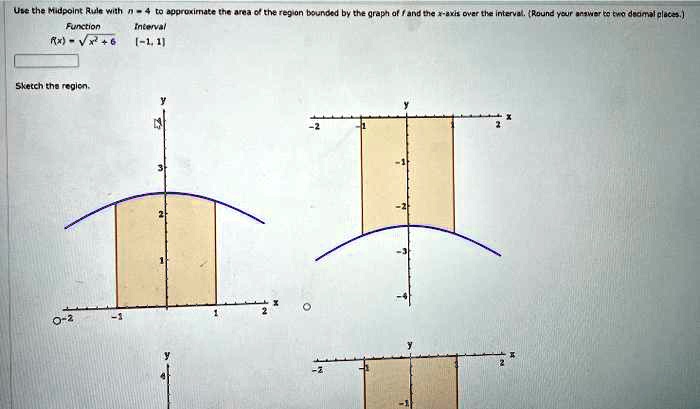 Use the Midpoint Rule with n = 4 to approximate the area of...