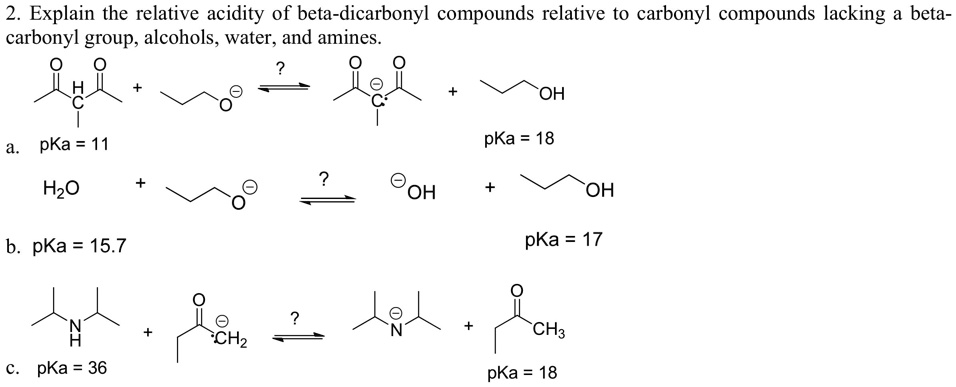 SOLVED: Explain the relative acidity of beta-dicarbonyl compounds ...