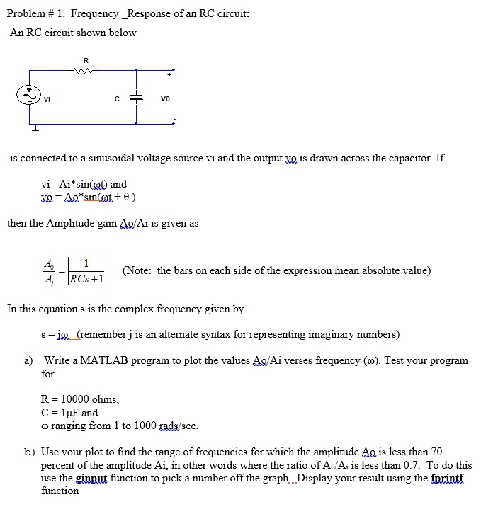 frequency response of rc circuit experiment