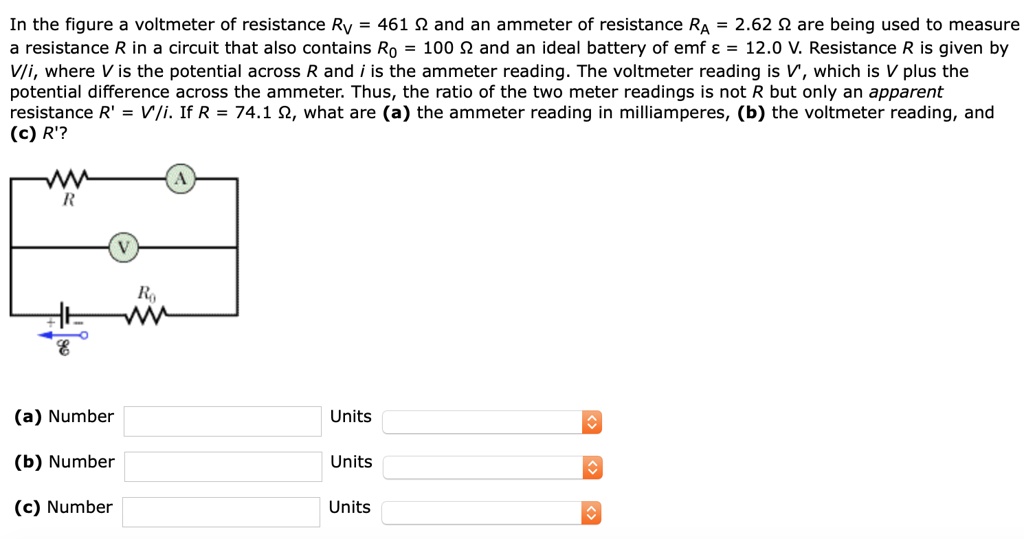 SOLVED In the figure a voltmeter of resistance Rv 461 Q and an ammeter