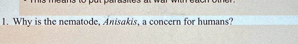 why is the nematode anisakis a concern for humans 08075