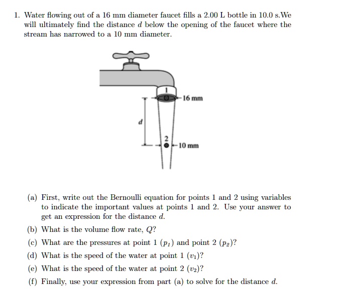 SOLVED Water flowing out of a 16 mm diameter faucet fills a 2.00 L