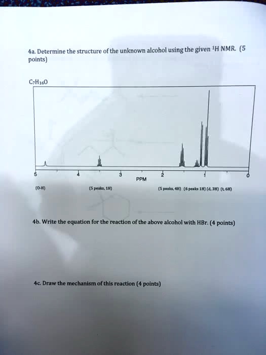 SOLVED Determine the structure of the unknown alcohol using the given
