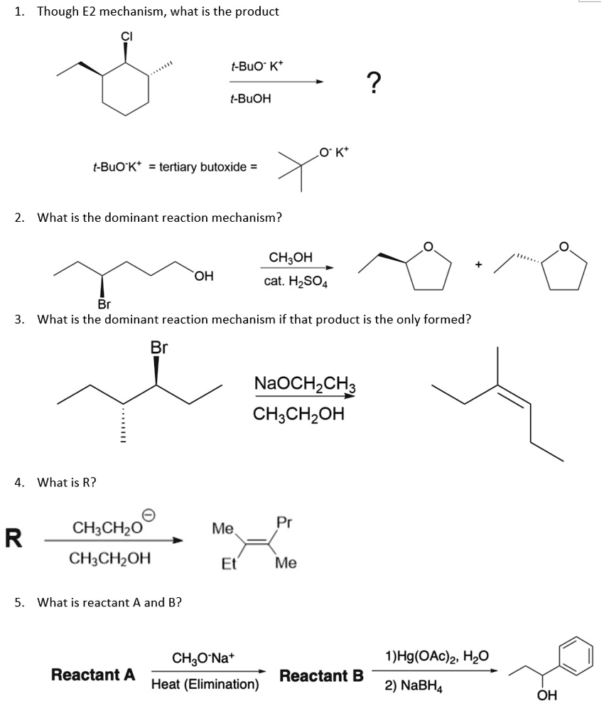 SOLVED: Though E2 mechanism, what is the product t-Buo K