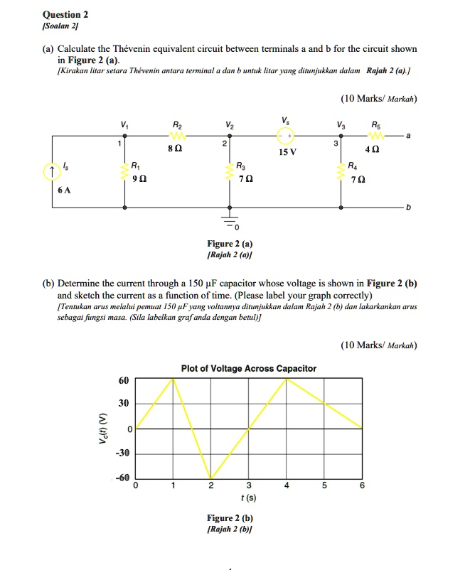 SOLVED: Question 2 Soalan 2] Calculate the Thevenin equivalent circuit ...