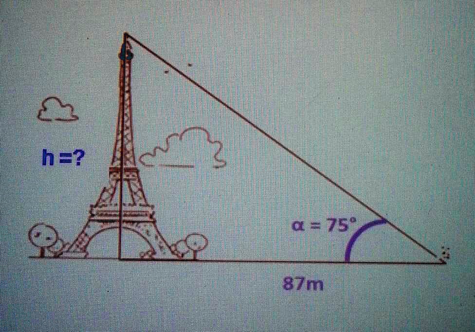 SOLVED: calcule la altura de la Torre Eiffel